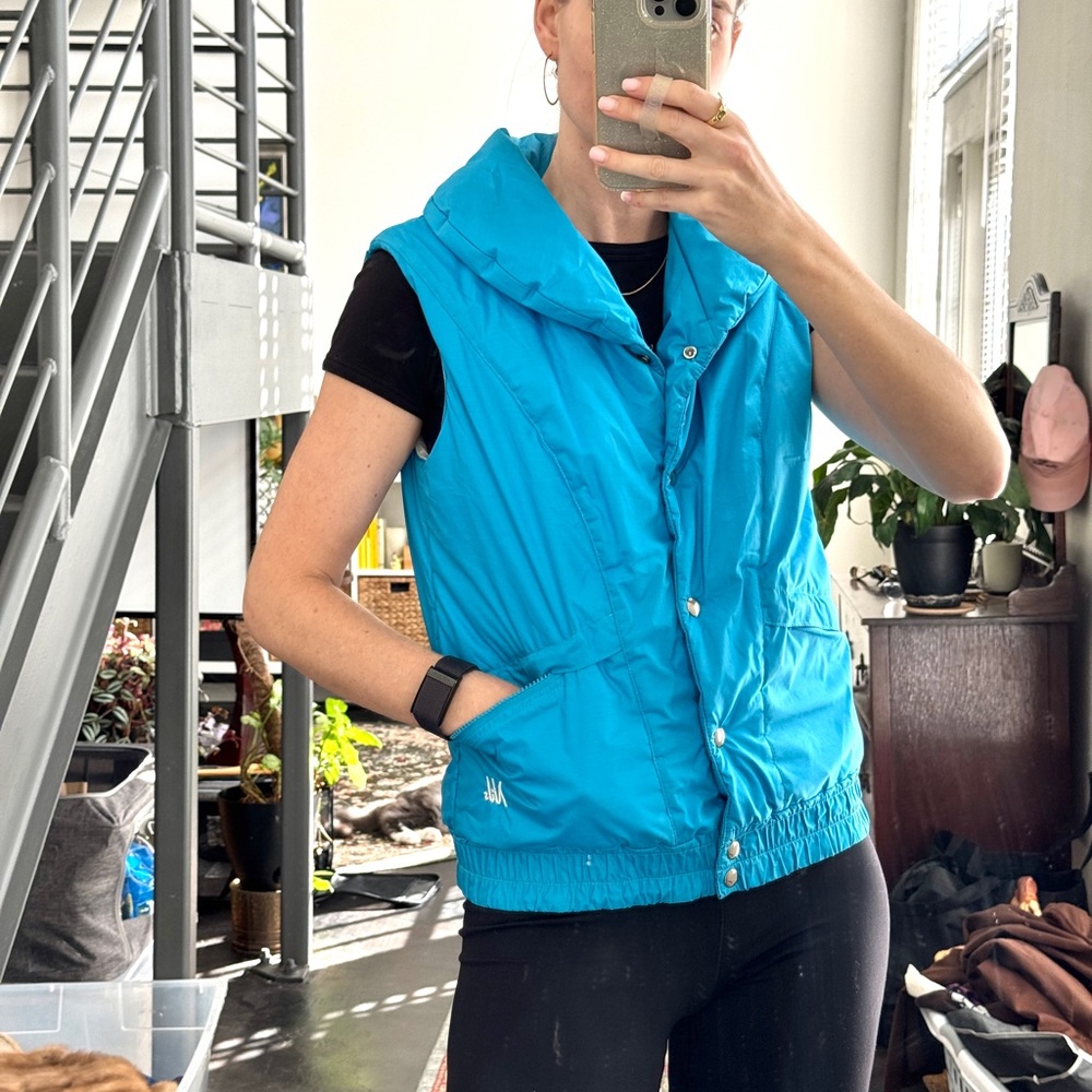Vintage 80s Blue Puffer Vest